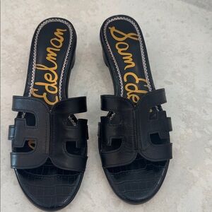 Sam Edelman Black Leather Mules